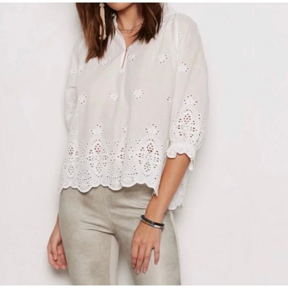 Tart Collections White Eyelet Blouse Lilliana Top Size Small - Picture 1 of 6
